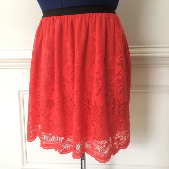 Francesca’s Orange Lace Skirt - Large - Picture 4 of 7
